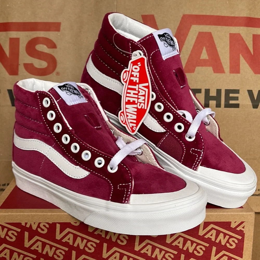 Vans Sk8-Hi Reissue 13 Velvet Beet Red/True White sneakers WMNS - Picture 5 of 16